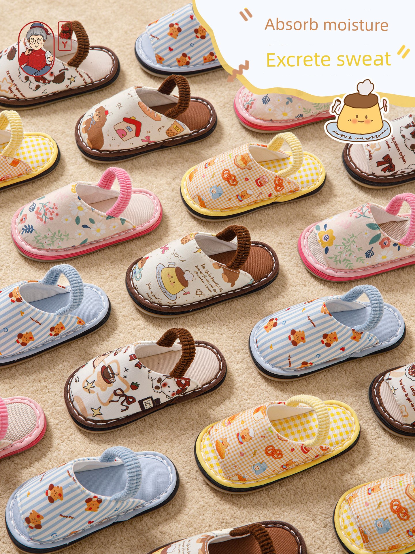Fairy Feet Children's Layered Cotton Slippers Baby Indoor Home Non-Slip Breathable Cartoon Floor Shoes for Boys and Girls — 2