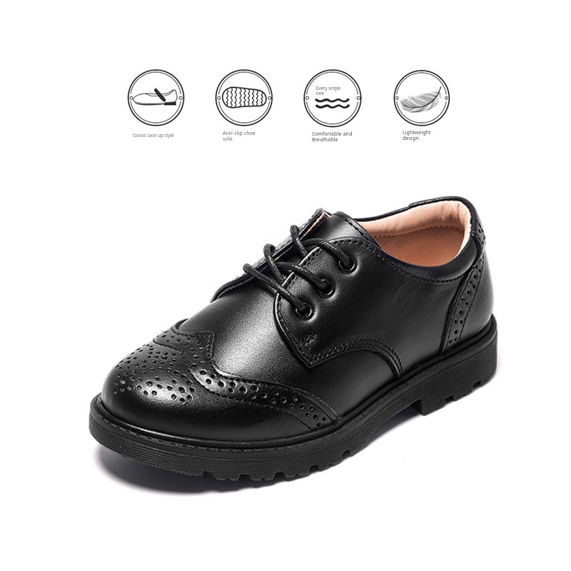 Soft Bottom Performance Boy Student New Arrival Plush Leather Shoes — 7