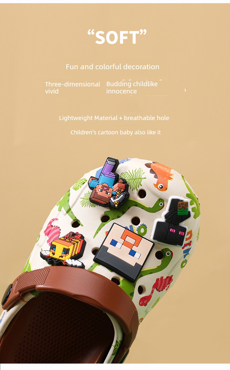 Minecraft Children's Clogs Boys' Slippers Non-Slip Boys' New Summer Baby Beach Shoes Sandals for Bathing — 4