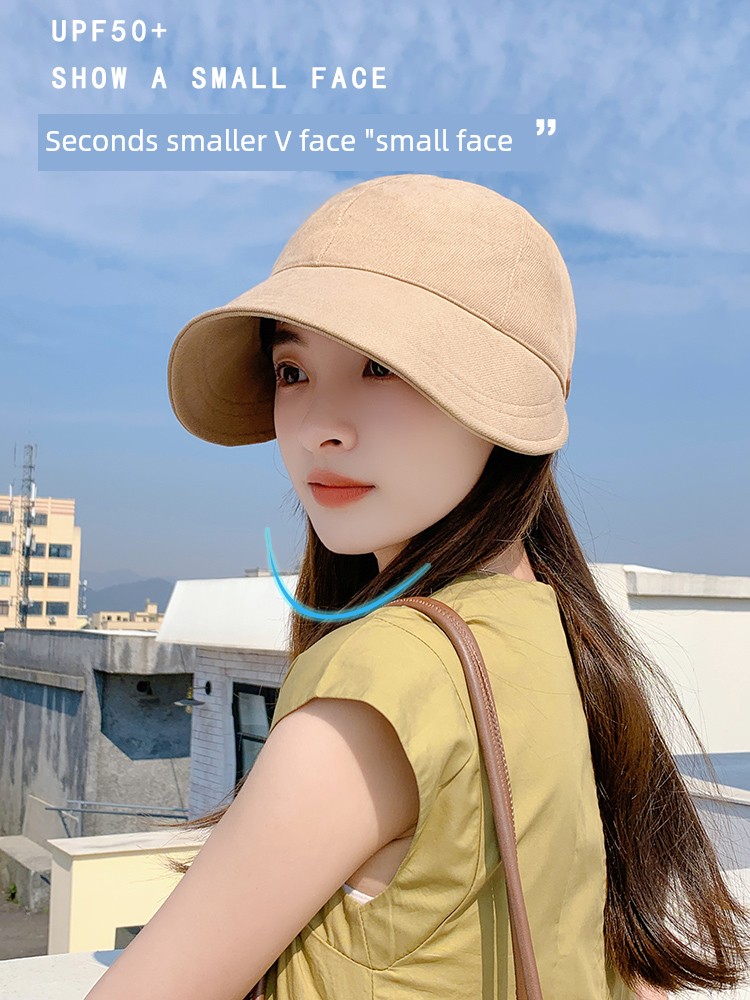Sun hat female Sunscreen ultraviolet-proof black Fisherman hat