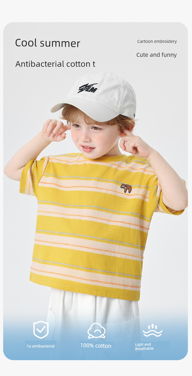 Boys' Pure Cotton Short-Sleeved T-Shirt Summer Thin Half-Sleeved 2026 New Style Children's Clothing Summer Stylish Top for Kids and Babies — 5