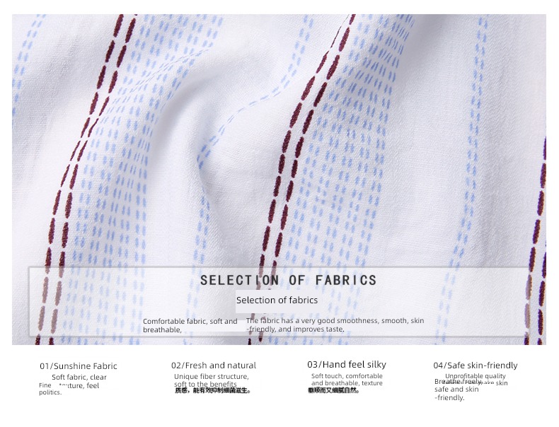 stripe easy summer jacket Middle sleeve Chiffon shirt