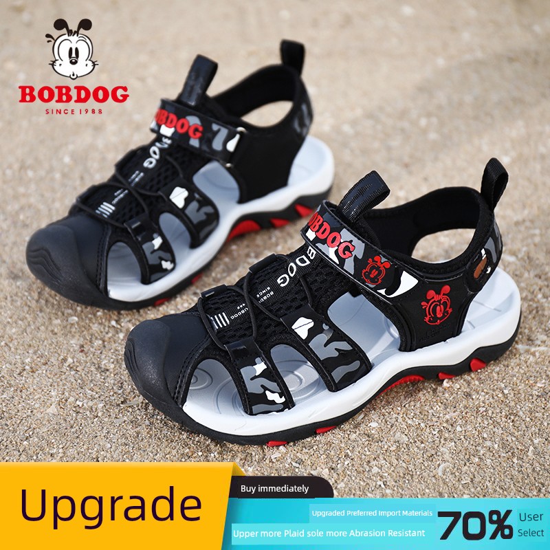 Bobdog Sandals Summer Kids Casual Beach Shoes Boys Toe Box Soft Bottom Non Slip Boys Medium and Large Children's Shoes — 3