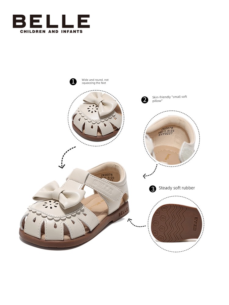 Belle Children's Shoes Girls' Sandals 2026 Summer New Soft-Soled Shoes Little Girls Princess Shoes Kidsren's Toddler Shoes — 3