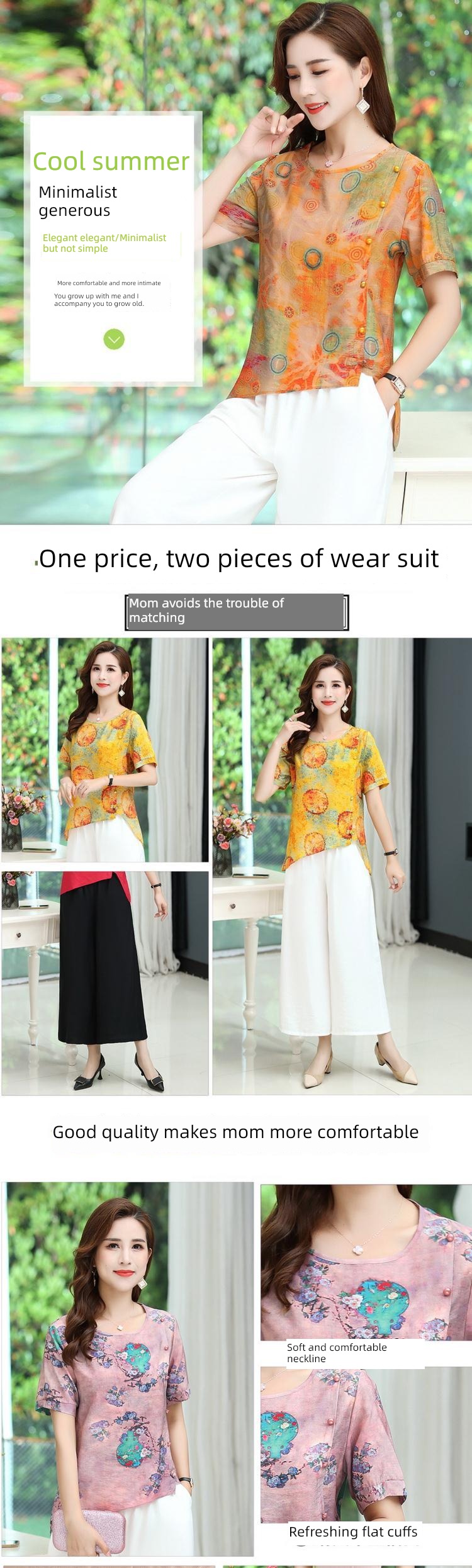 Thin money Tencel Hemp cotton Ninth pants Retro Women jacket