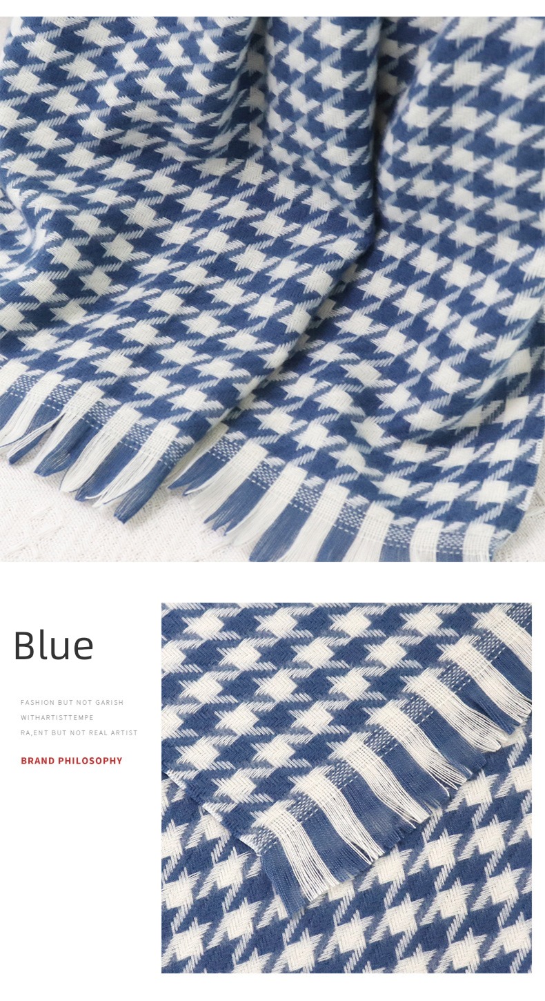 plover ins girl student Autumn and winter Korean version lattice scarf