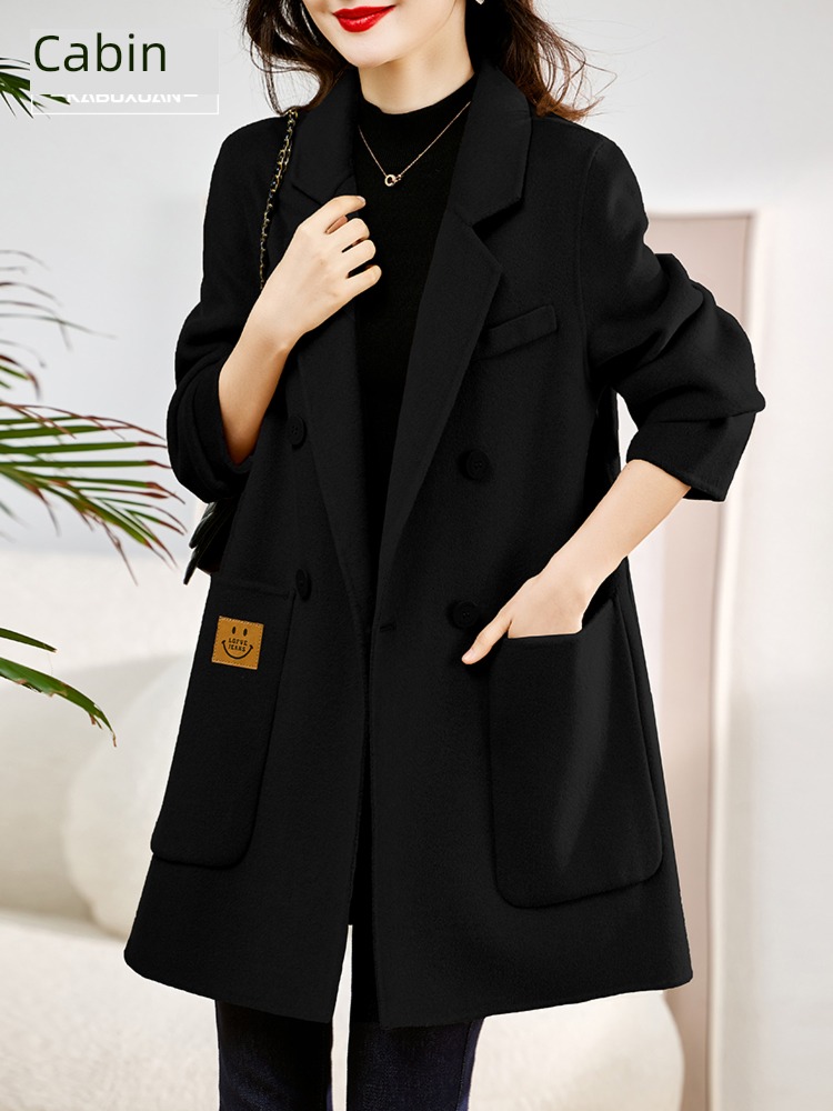 Medium and long term Double sided little chap Autumn and winter Cashmere overcoat