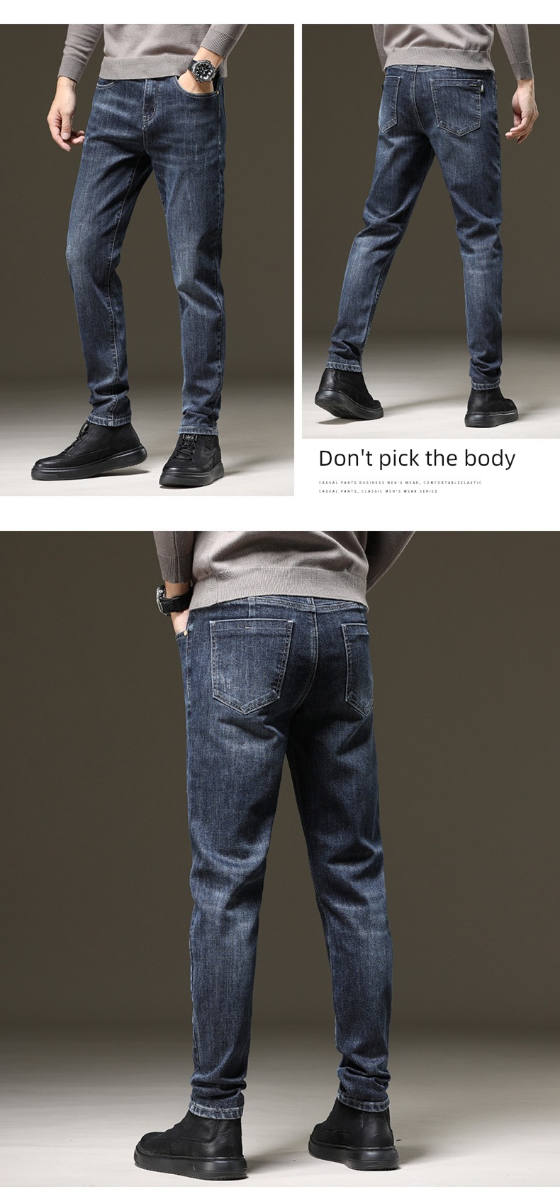 Romon Straight cylinder Self-cultivation autumn Korean version trend Jeans