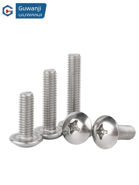 304 stainless steel cross large flat head screw mushroom round head bolt machine wire umbrella head screw M2M3M4M5-M8