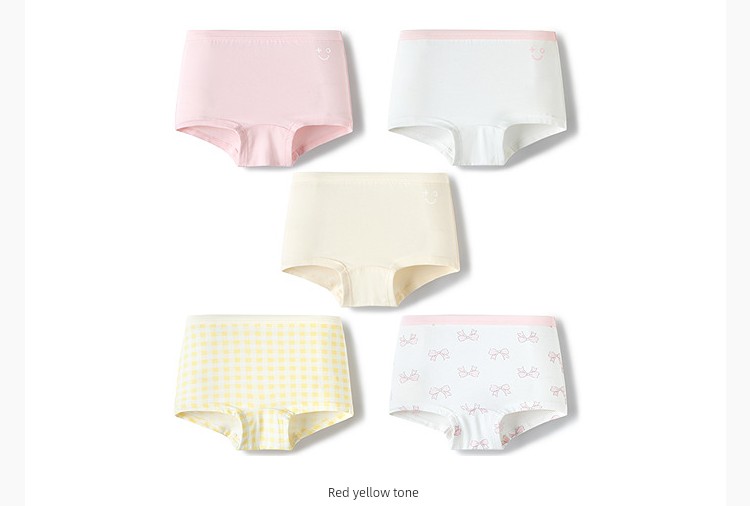Balabala Children's Underwear, All-Cotton, Class A, Girls' Boxer Shorts, Toddler and Big Kids' Four-Corner Briefs, Baby-Friendly, Non-Binding — 51