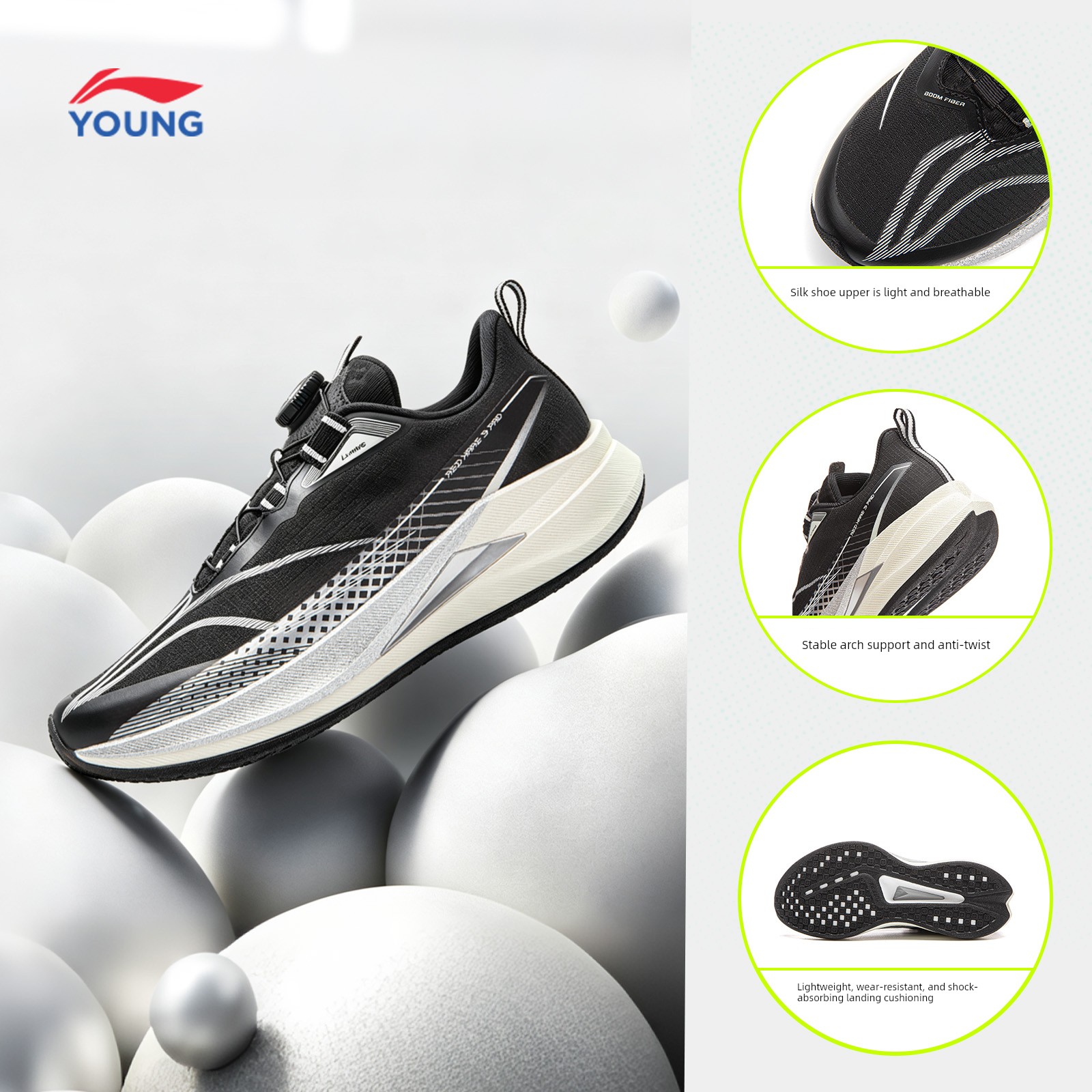Li Ning Children's Red Rabbit 9Pro Young Professional Sports Shoes for Men and Women 2026 New Spring and Autumn Youth Running Shoes — 8