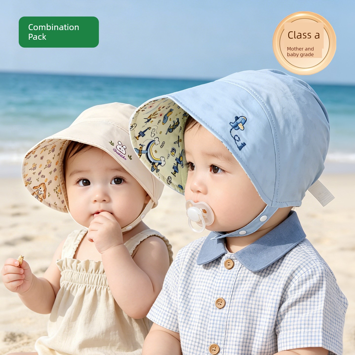 Baby Hat Summer Thin Sun Protection Hat Class a Pure Cotton Children's Sunshade Hat for Boys and Girls Newborns and Infants for Outdoor Use — 6