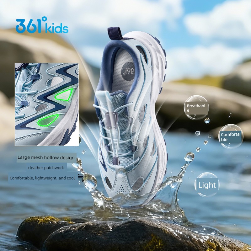 361 ° Children's Shoes for Boys and Girls, Kids' Water Shoes, Breathable Running Shoes, 2026 Summer New Models for Older Children — 2