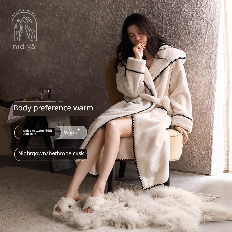 Nidia female winter keep warm thickening Coral velvet pajamas