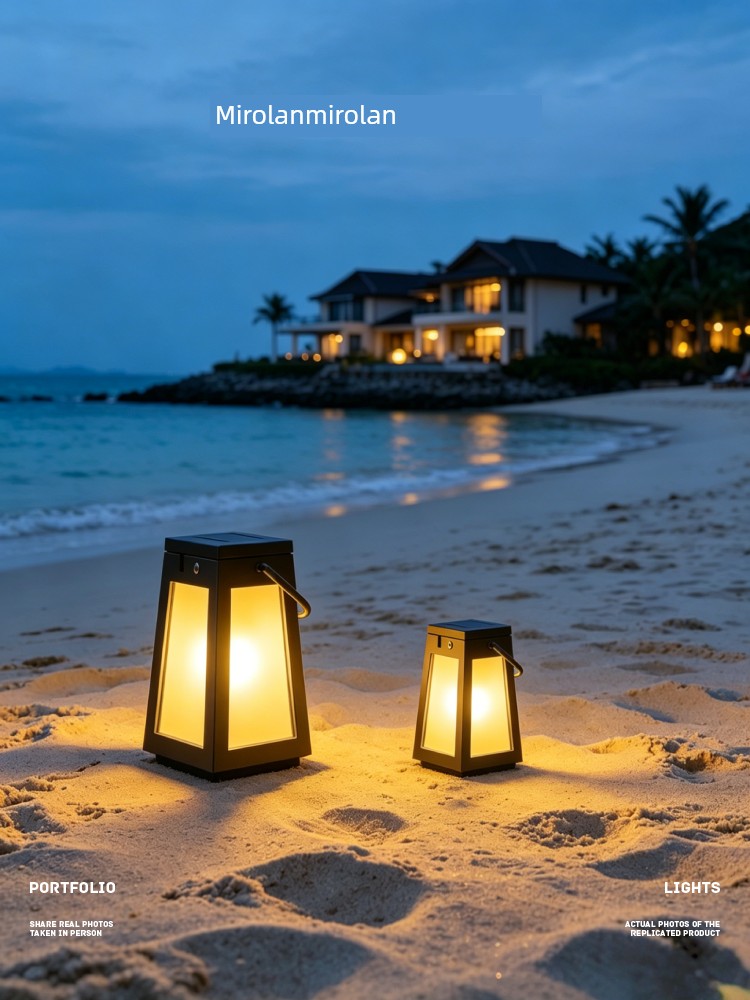 Mirolan Lawn Lamp Solar Charging Integrated Portable Wind Lamp Garden Courtyard Waterproof Atmosphere Lamp Camping Table Lamp