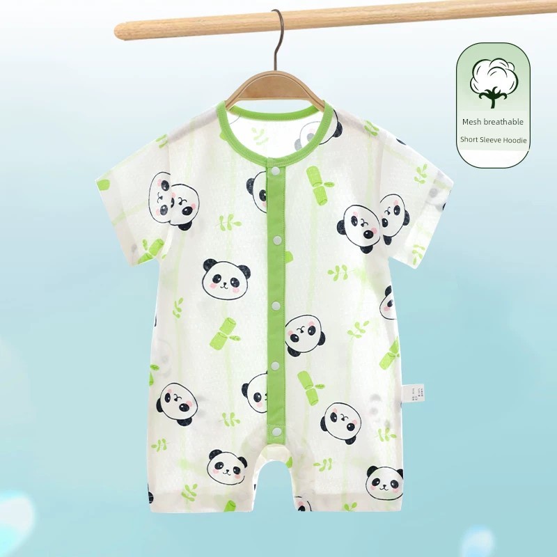 Summer Baby Romper, Pure Cotton Short-Sleeve Summer Outfit, Newborn Thin Clothing — 5