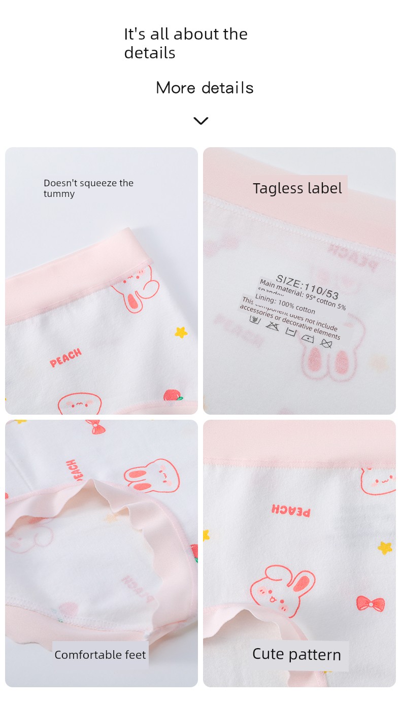 Girls' Underwear, Kidsren's Class a Cotton Summer Thin Briefs, Little Girls' Breathable Antibacterial Underwear Without Pp Inserts — 12
