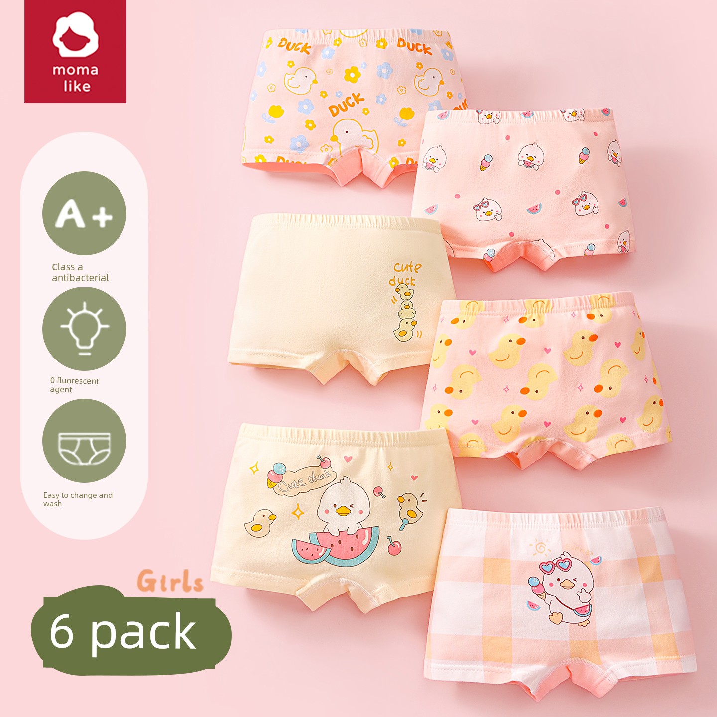 Kapibala Children's Underwear for Girls, Pure Cotton Boxer Shorts, Baby Four-Cornered All-Cotton Shorts That Don'T Pinch the Bottom, Girls' Class a — 5