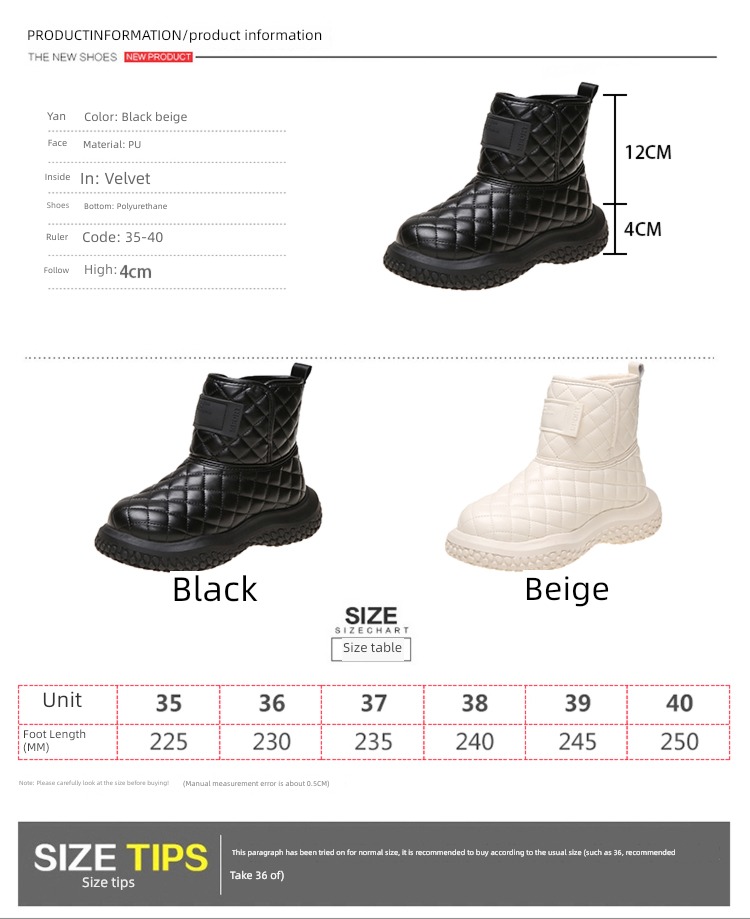 MuLinSen winter Cold proof keep warm Gao Bang Snow boots