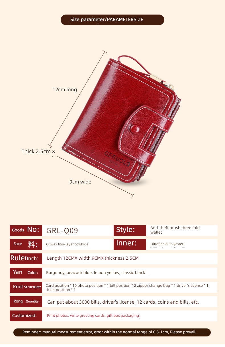 female fashion delicate genuine leather driver's license one wallet