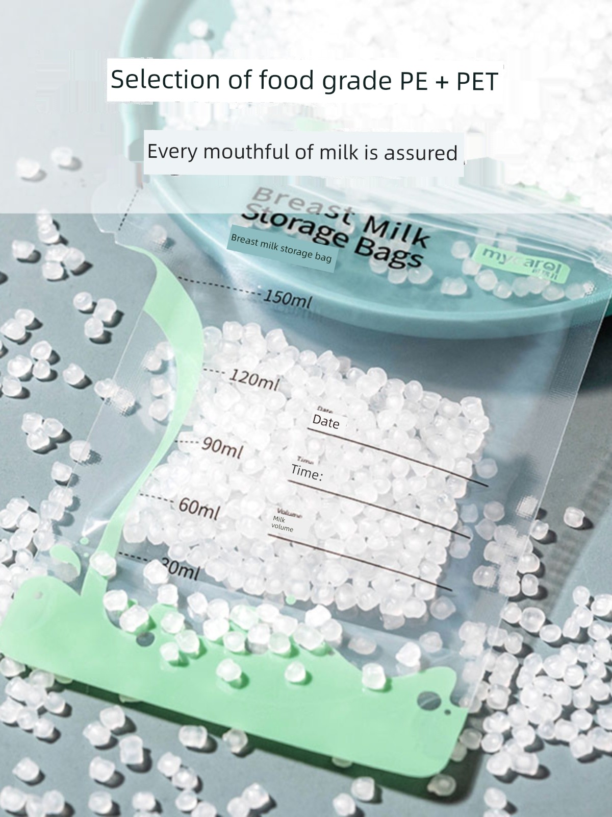 Creer Breastmilk Storage Bags Breast Milk Freshness Protection Package 80ml Small Capacity Disposable Frozen Refrigerated Storage Milk Bag 125ml