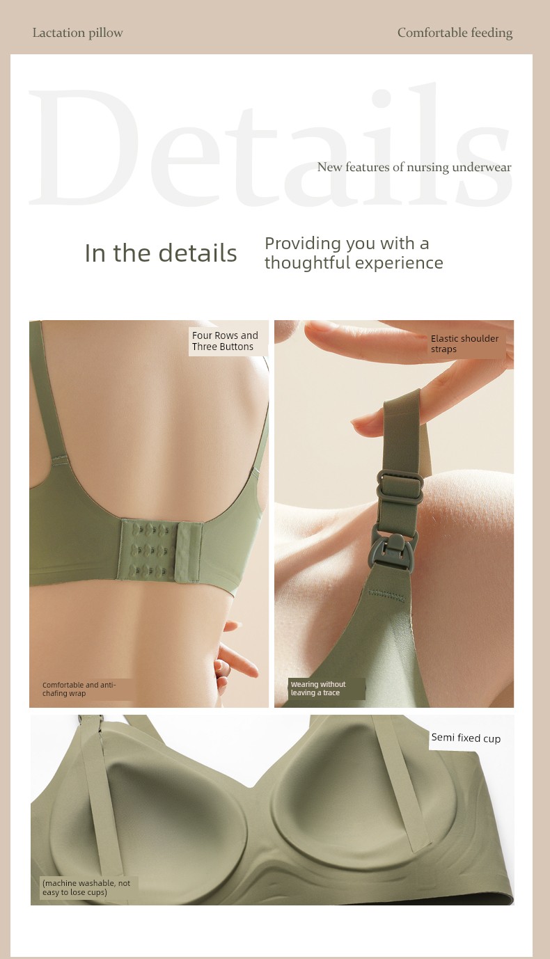 Wu Yuan Nursing Bra Anti-SAG Push up Postpartum Summer Thin Nursing Special Nursing Intimates Pregnant Women Big Chest Special — 17