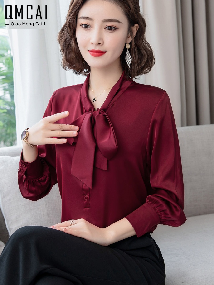 shirt ma'am Long sleeve Chaopai easy jacket silk