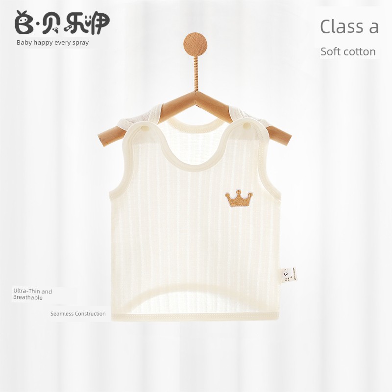 Beileyi Baby Half-Back Vest Summer Thin Pure Cotton Girls' Vest Boys' Clothing Newborn Bellyband Class a — 1