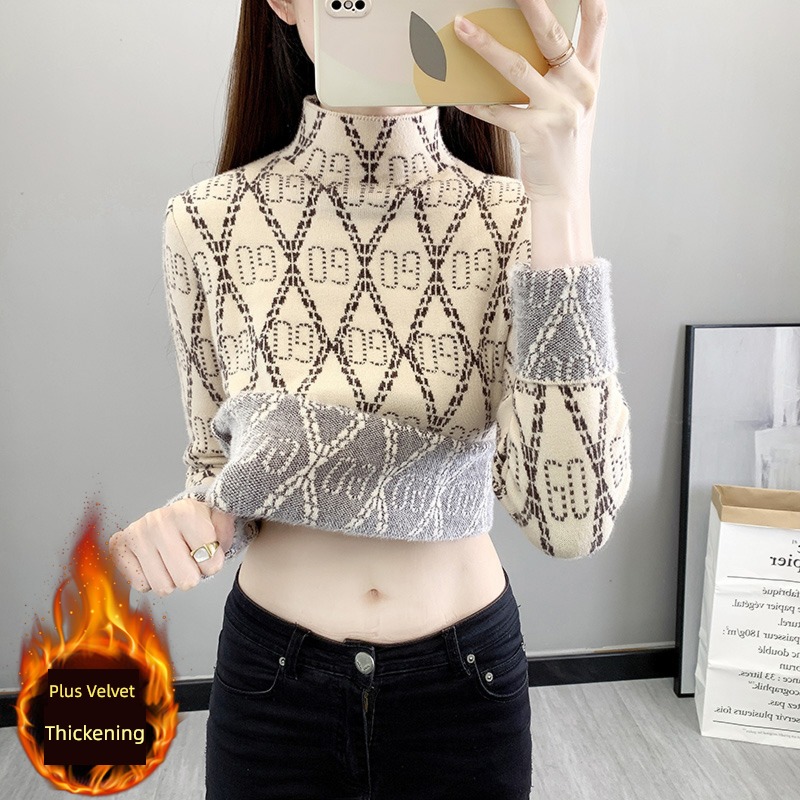 High collar one cardigan Hot money Self-cultivation Undershirt