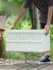 Outdoor camping storage box bracket foldable bucket rack portable metal support rack ice bucket load bearing height