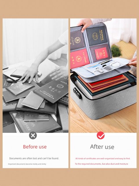 Certificate storage bag box household artifact family birth certificate household registration document certificate password card bag organization box bag