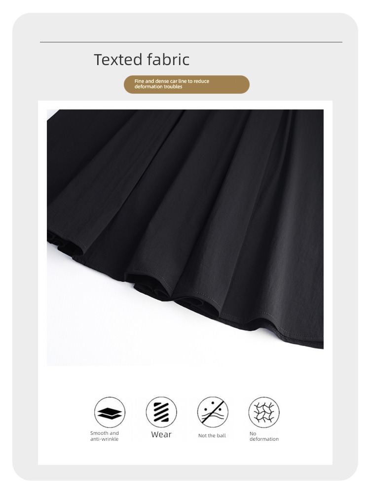 thickening black Autumn and winter Medium and long term Pleat skirt