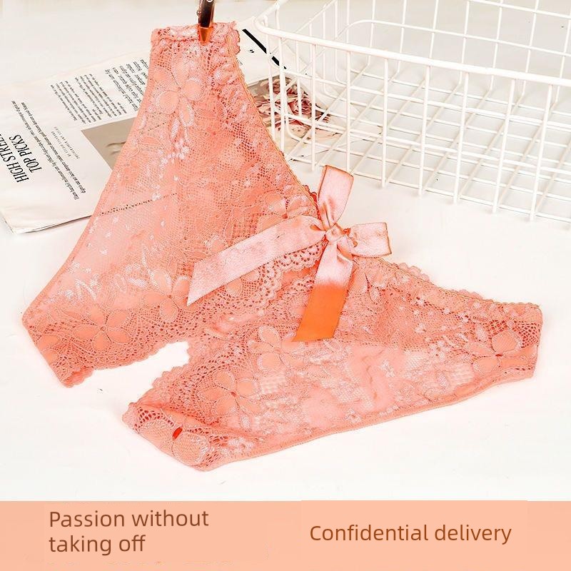 Couple's Shorts, Passionate Crotchless Panties, Thong with Opening, Sexy Mesh, Super Hot Thong Underwear, Lace for Women — 8