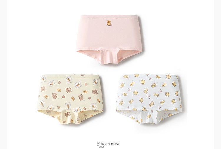 Balabala Children's Underwear, All-Cotton, Class A, Girls' Boxer Shorts, Toddler and Big Kids' Four-Corner Briefs, Baby-Friendly, Non-Binding — 45