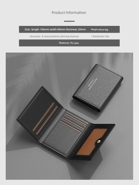 Business card bag ID storage bag men's 2025 new three-fold wallet anti-demagnetization card case driver's license bag two-in-one