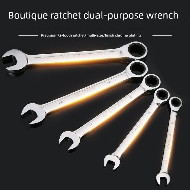 Huafeng Ju Arrow, Chrome Vanadium Steel Dual-purpose Ratchet Wrench, Open Plum Blossom Fixed Ratchet Wrench Quick Wrench Tool