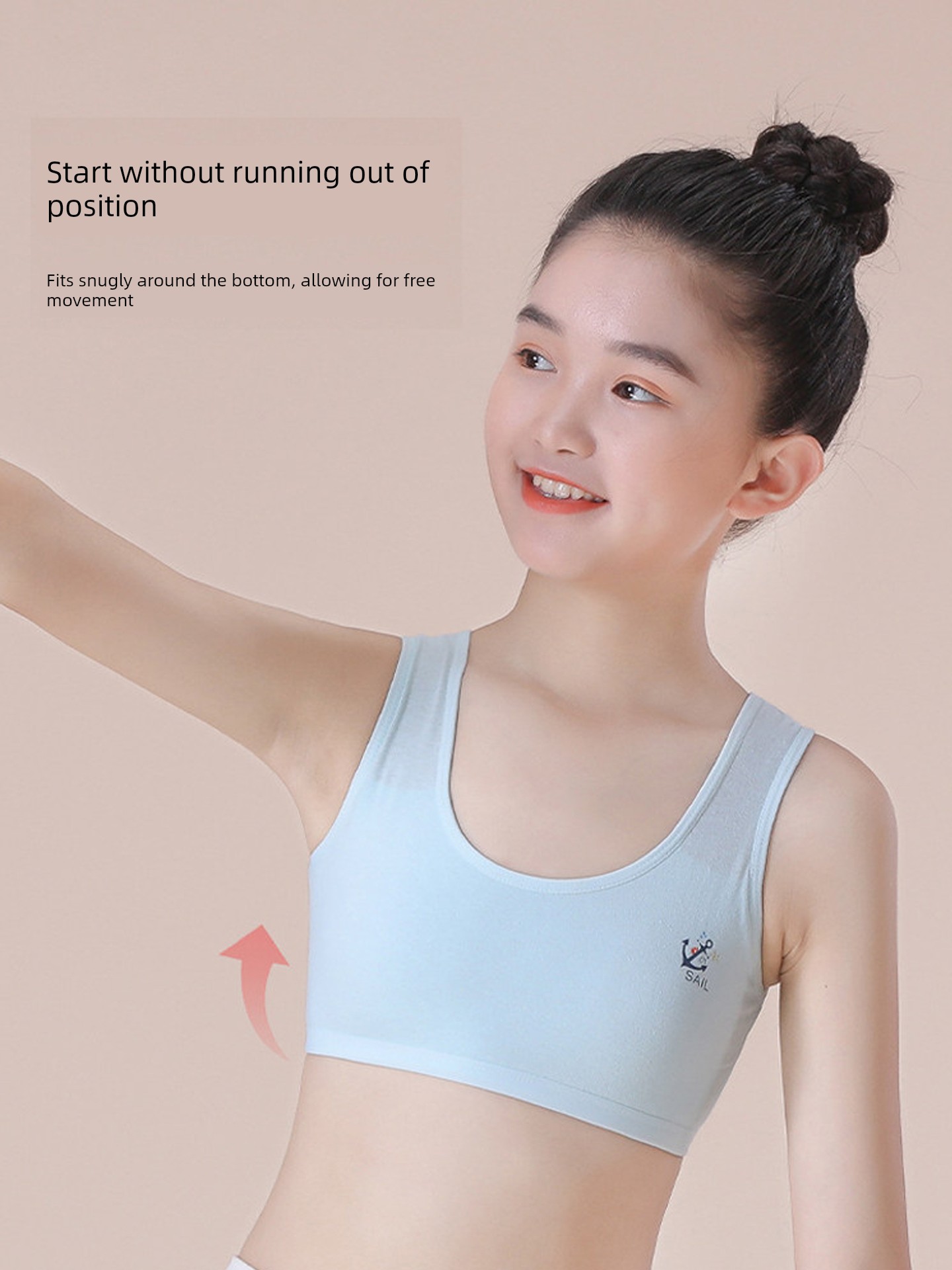 Pure Cotton Girls' Underwear for the First Stage of Development, Suitable for Elementary School Students Aged 7-12, Cotton Vest for Older Children and — 2