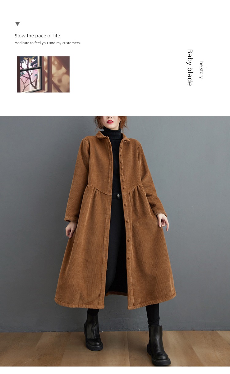 corduroy thickening easy leisure time Cardigan loose coat Windbreaker