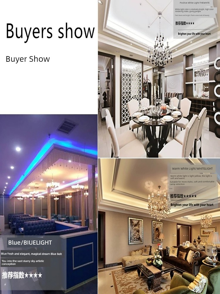 Super Bright 220V Three-Color Living Room Colorful LED Light Strip