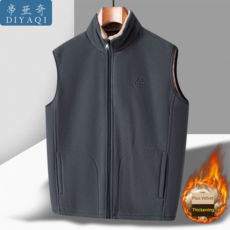Middle aged and old people grandpa Autumn and winter dad Fleece Vest