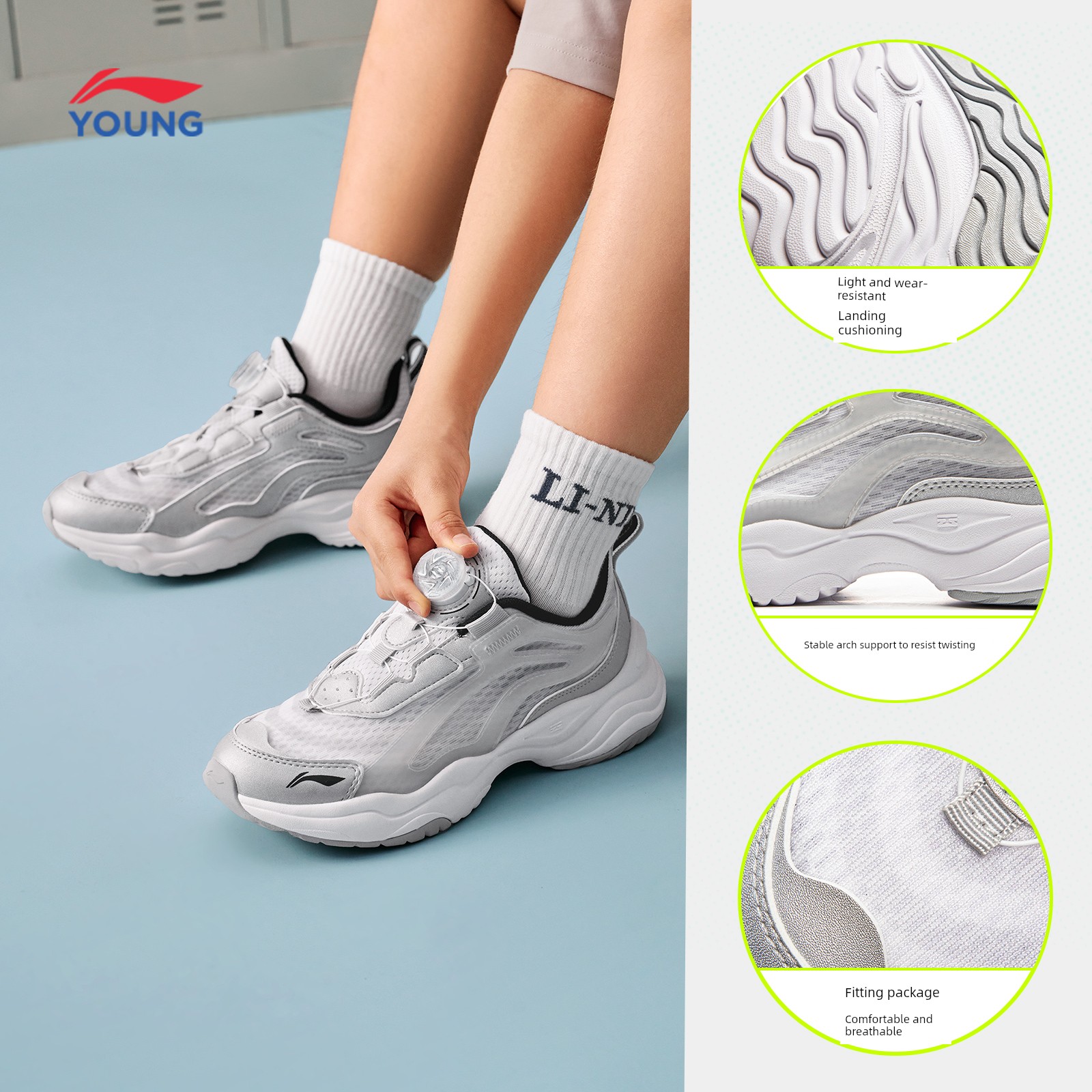 Li Ning Spring and Autumn Boys Teen Sneakers — 4