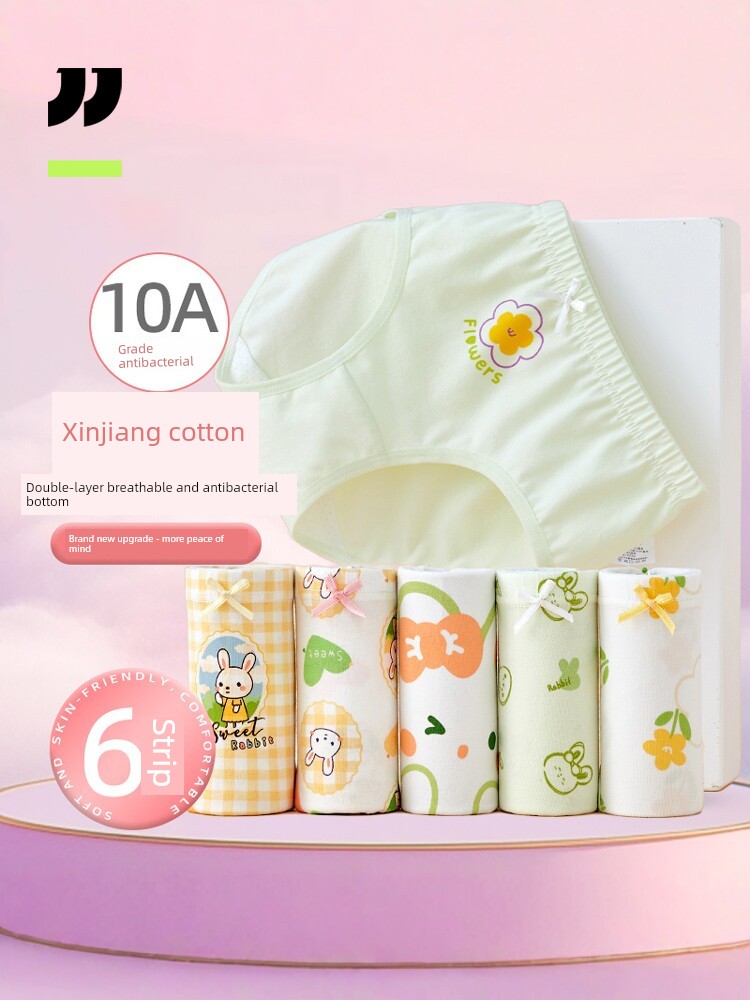 Girls' Underwear, Baby Girl's Pure Cotton A-Class Triangle Shorts That Don'T Pinch the Buttocks, for Girls Aged 12