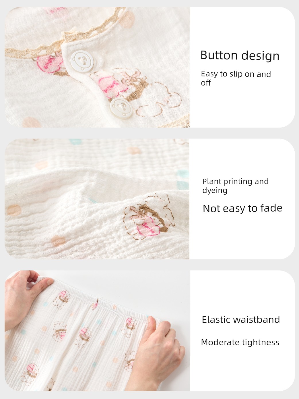 [Super Value Clearance] Thin Cotton Gauze Children's Pajamas for Boys and Girls, Summer Home Wear Set, Pure Cotton Gauze — 4