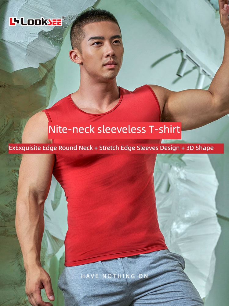 Special Offer free shipping Qi code Tight fitting High elasticity Sleeveless T-shirt