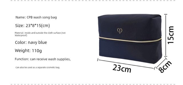 Spot instant delivery! CPB Skin Key Large Capacity Portable Zipper Crate Bag Makeup Bag Portable Travel Storage