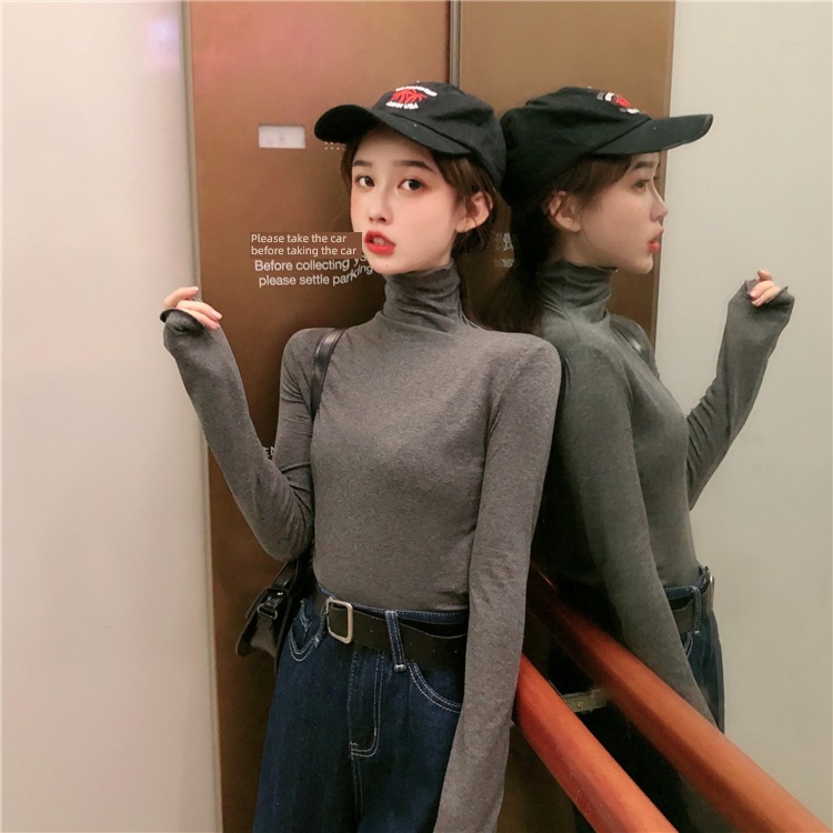 Autumn and winter Thin money Undershirt Long sleeve T-shirt Versatile jacket