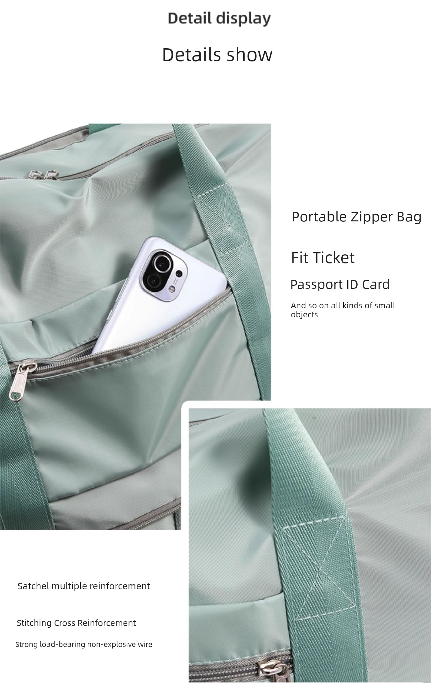 Maternity Special for Maternity Cosmetics Bag Large Capacity Lightweight Short Distance Folding Travel Bag Satchel Luggage Bag for Children — 16