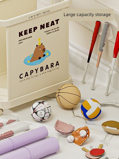 Yoga mat storage basket household movable fitness equipment storage frame sports tools sorting storage basket