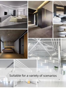 Led Light Channel Aluminum Alloy U-Shaped Acrylic Linear Light, Recessed Aluminum Channel Light with Clip Slot, Surface-