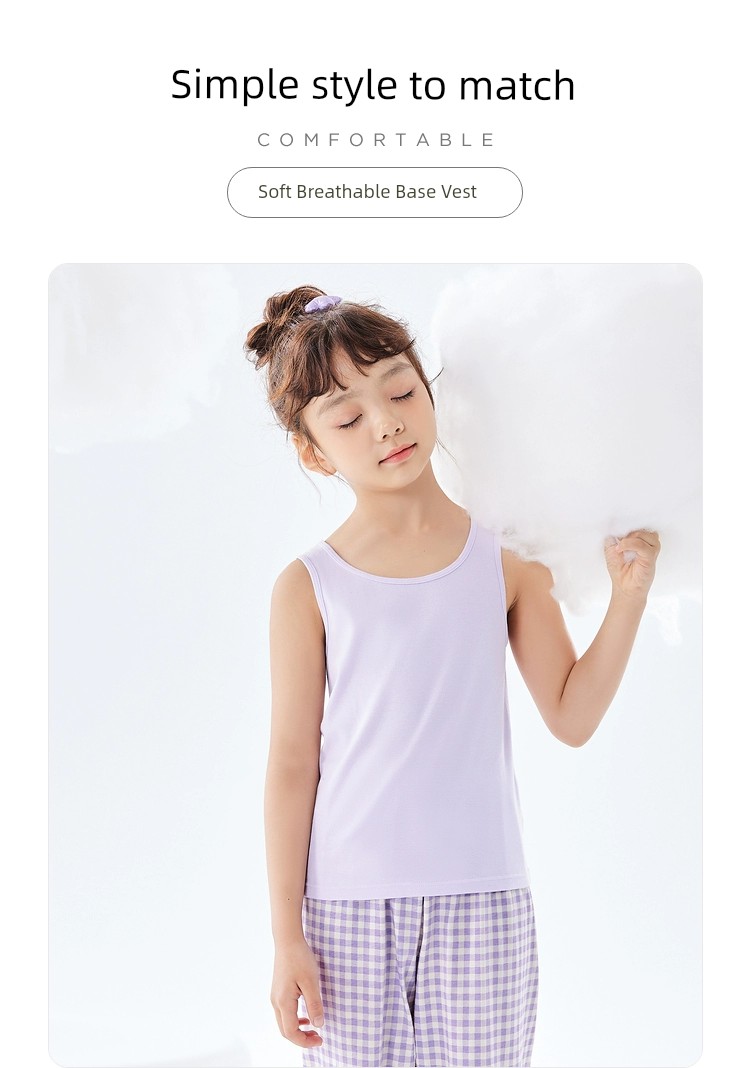 Balabala Plaid Comfortable Pure Cotton Two-Piece Set Vest — 18